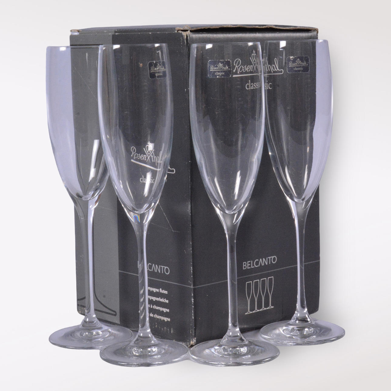 CHAMPAGNERGLAS, 4-teilig, "Belcanto", Rosenthal.