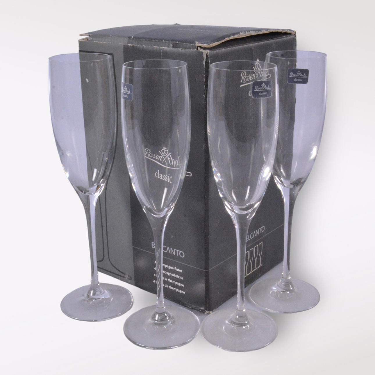 CHAMPAGNERGLAS, 4-teilig, "Belcanto", Rosenthal.