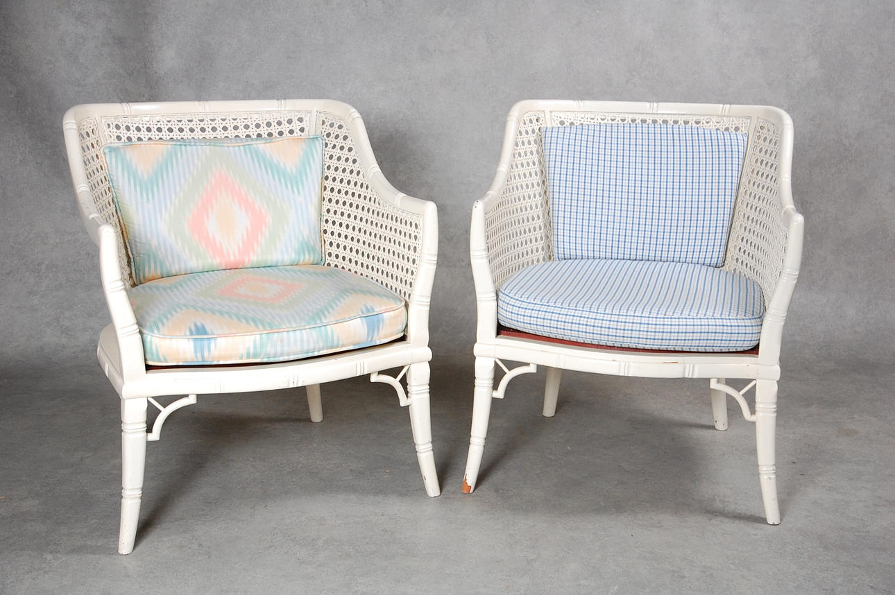 KARMSTOLAR, 1 par med rotting.