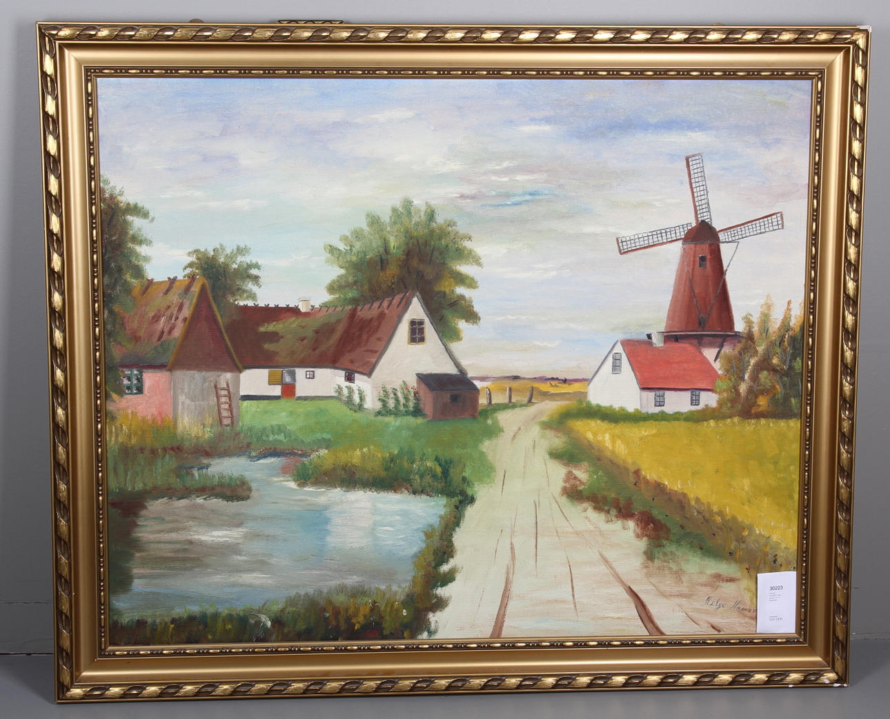 HELGE HANSEN. Olja på duk, 3 st, signerade.