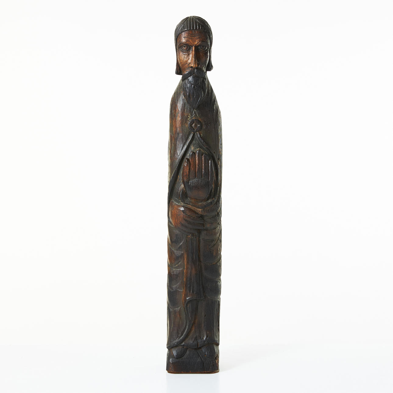 SKULPTUR, 19. Jahrhundert, Eiche, geschnitzt, männliche Figur.