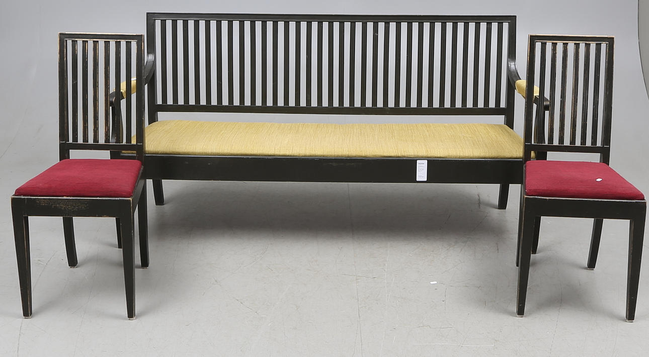 SOFFA samt STOLAR, ett par, Carl Larsson/Gustaviansk-stil, 1900-talets första kvartal.