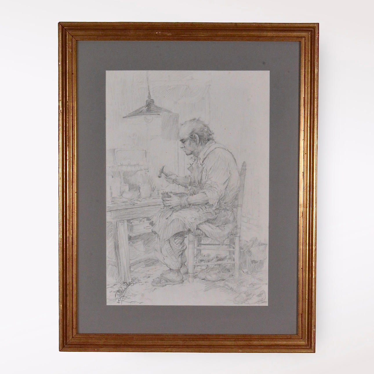 RAFAEL BOLUDA. Dibujo a lápiz.