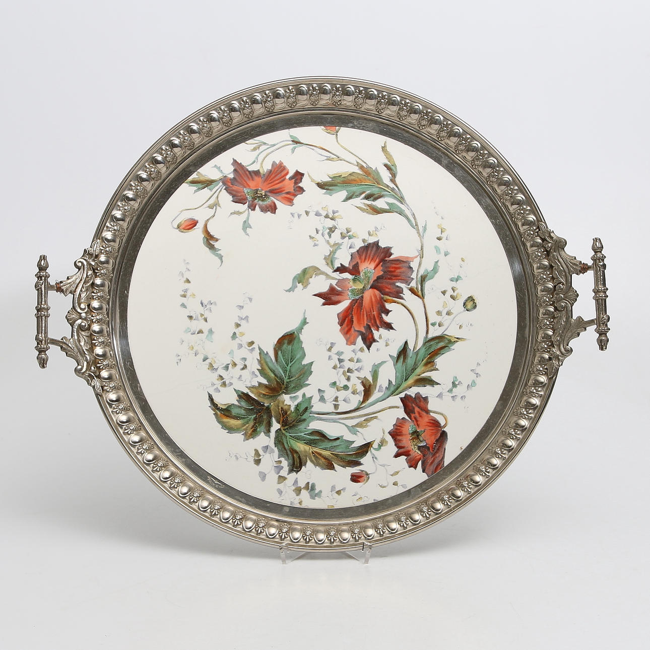 SERVERINGSBRICKA, flintgods och nysilver, Rörstrand, 18/1900-tal.