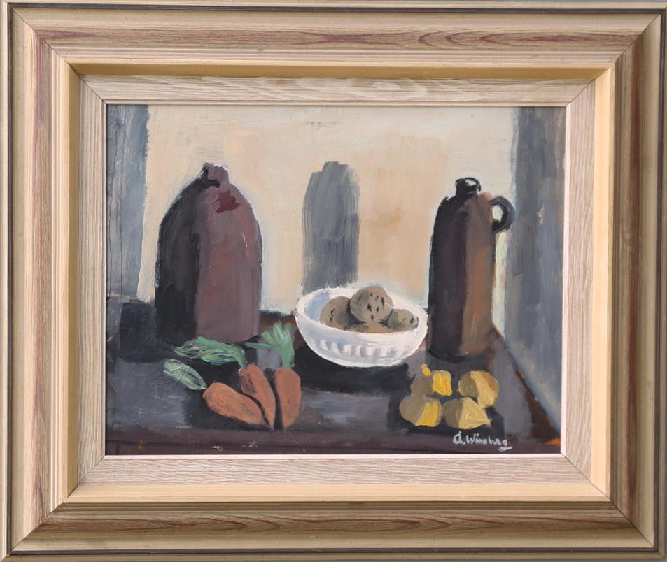ÅKE WINNBERG. Olja på duk, stilleben, signerad, daterad a tergo 1939.