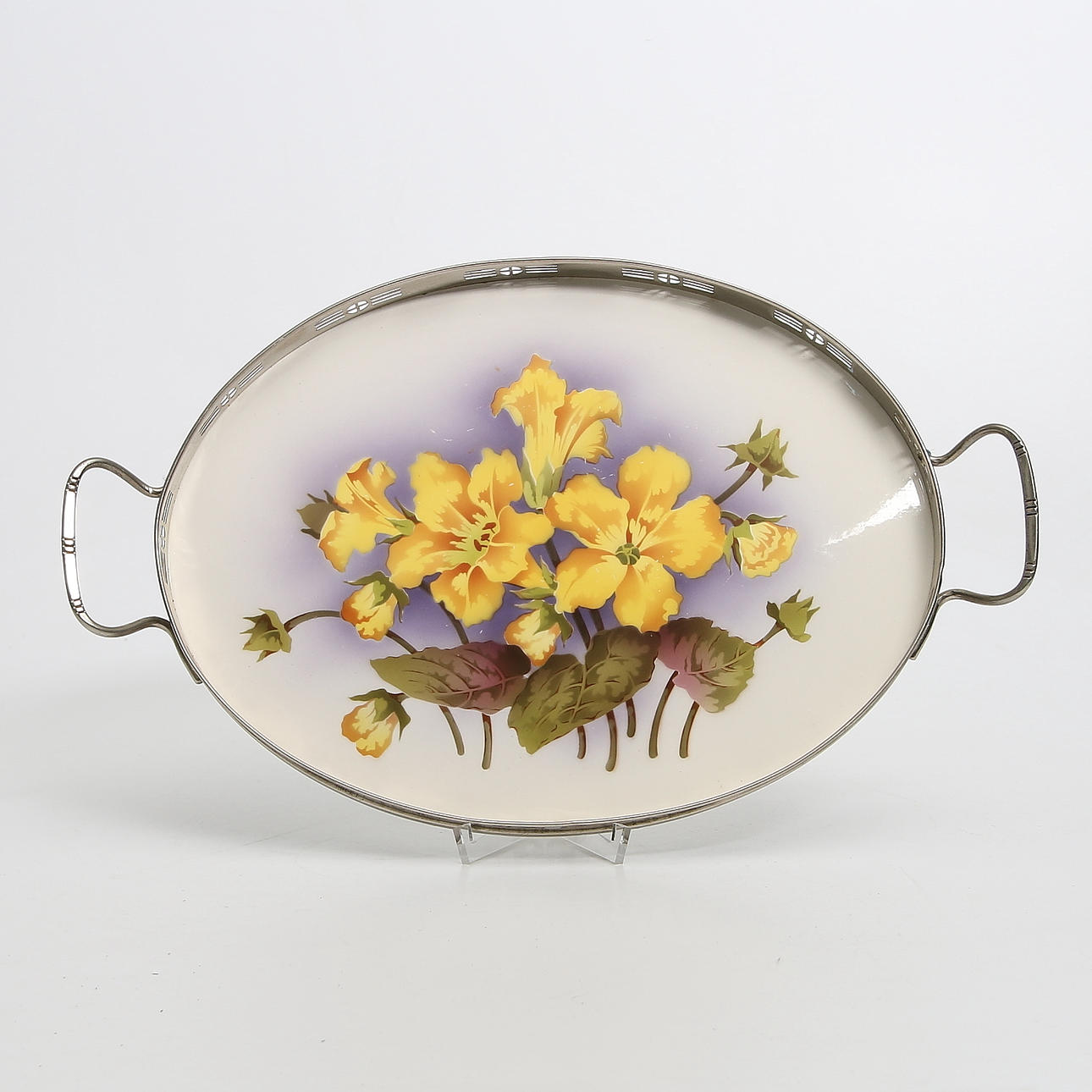 SERVERINGSBRICKA, flintgods och vitmetall, B.M.F. Tyskland. 1910-tal.