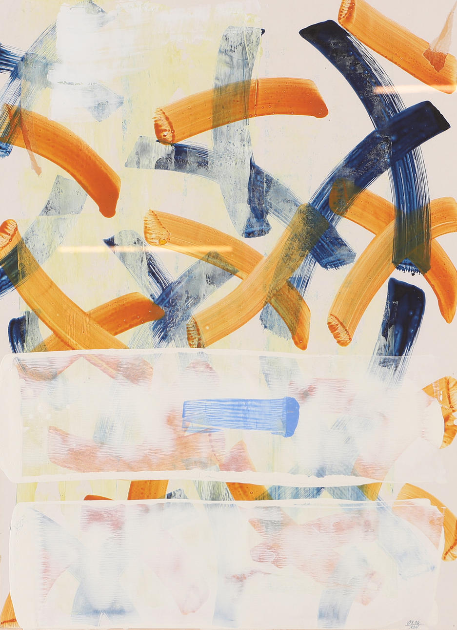 ANNE BIRGITTE HANSEN. Composition, mixed media, signed ABH.