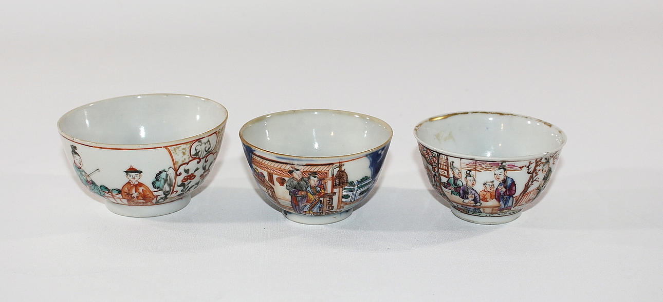 KOPPAR, porslin, Mandarin, 1700-talets mitt.