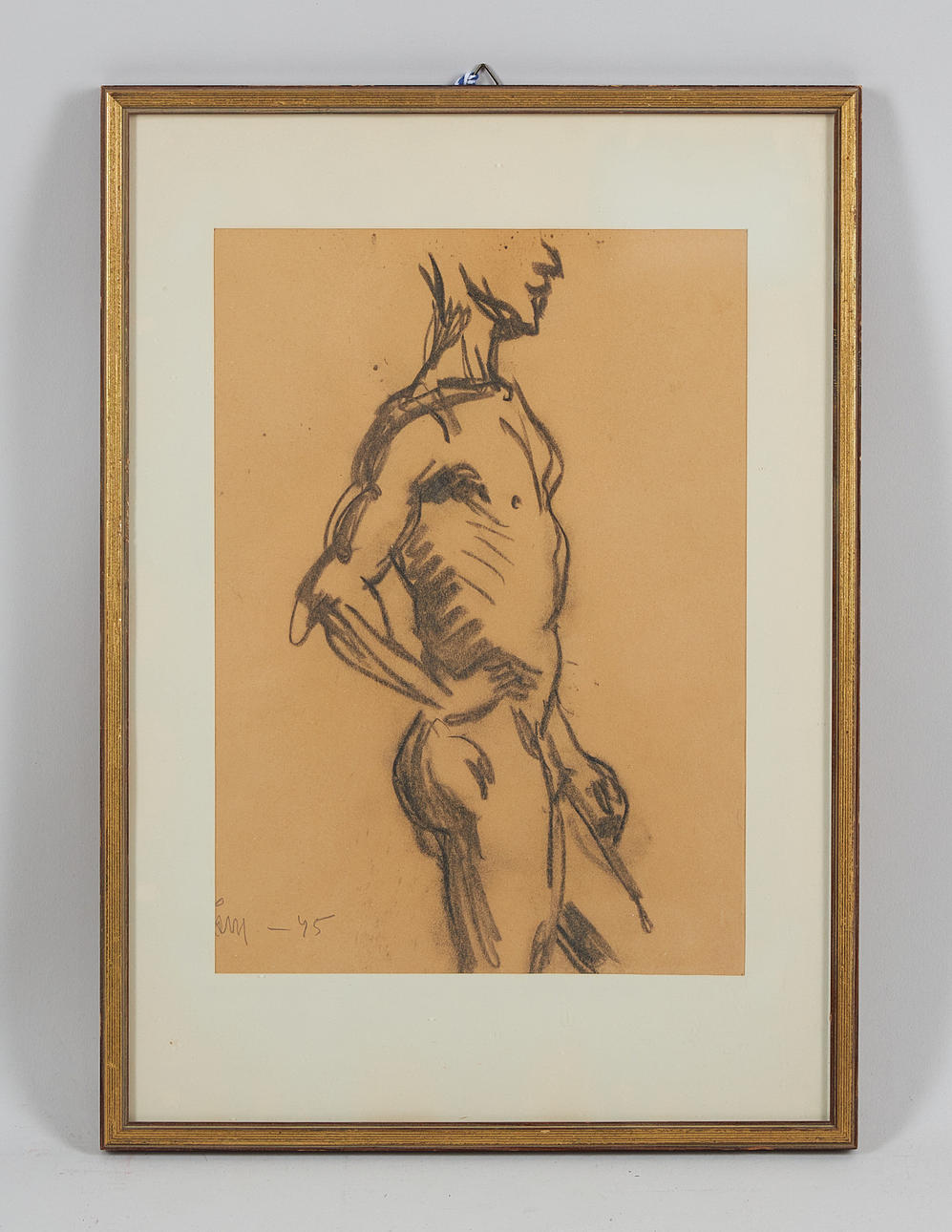 ÅKE MATTAS. Model, signed and dated -45, drawing.