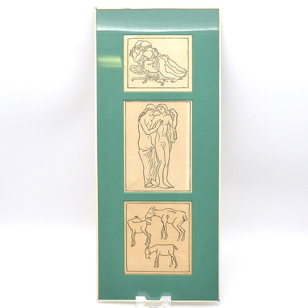 ARISTIDE MAILLOL. THREE DEPICTIONS OF DAPHNIS AND CHLOE BY ARISTIDE MAILLOL, WOODCUTS.
