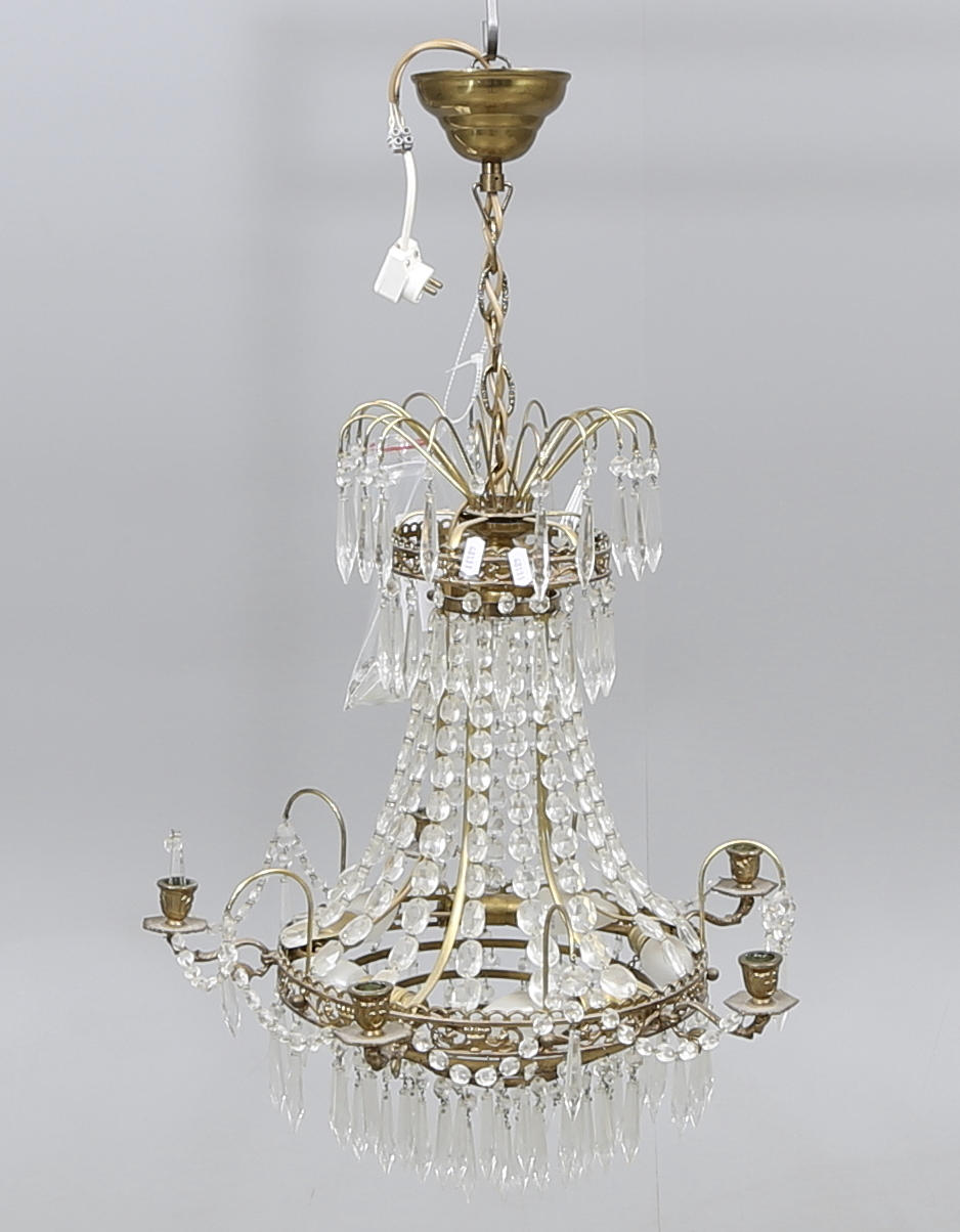 LJUSKRONA, empirstil, 1900-tal, total höjd ca. 75 cm.