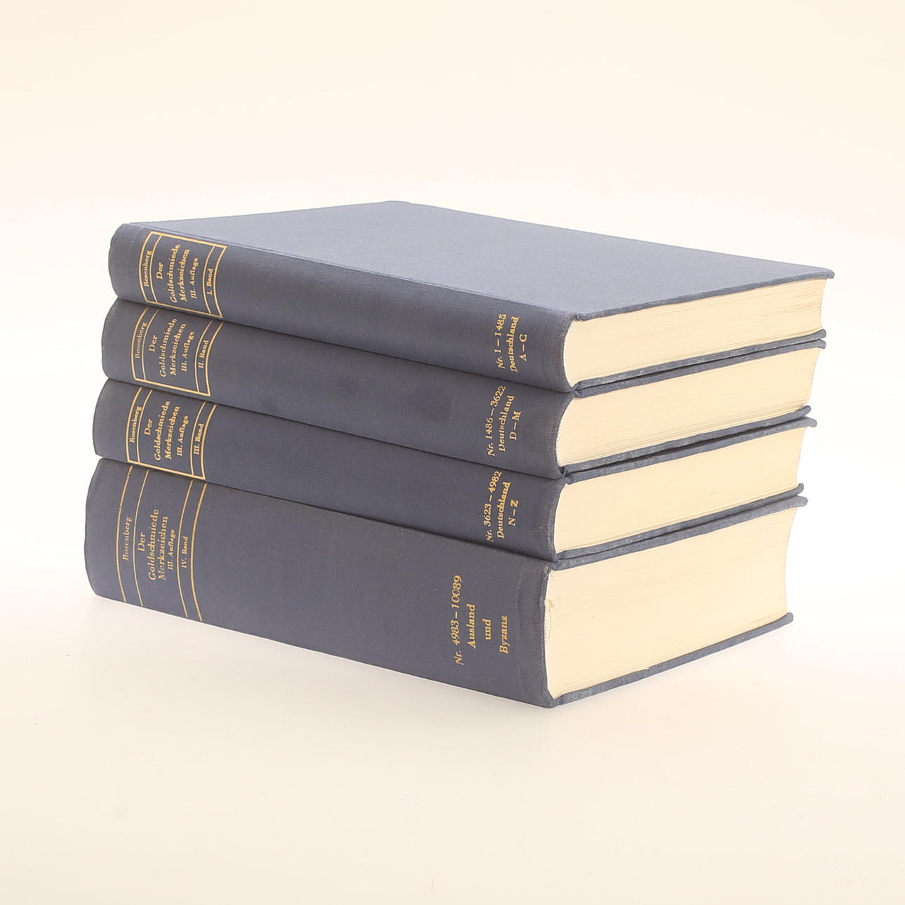 LIBROS, 4 volúmenes, "Der goldschmiede merkzeichen".