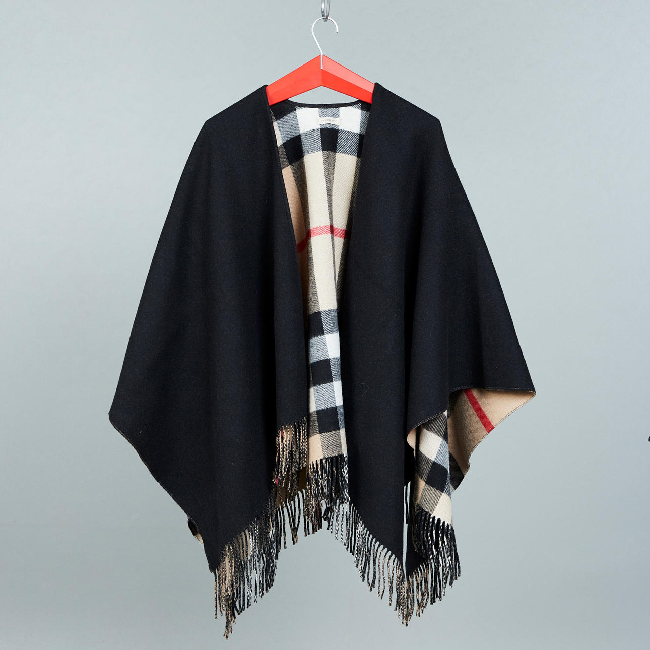 Burberry, poncho / chaqueta, lana.