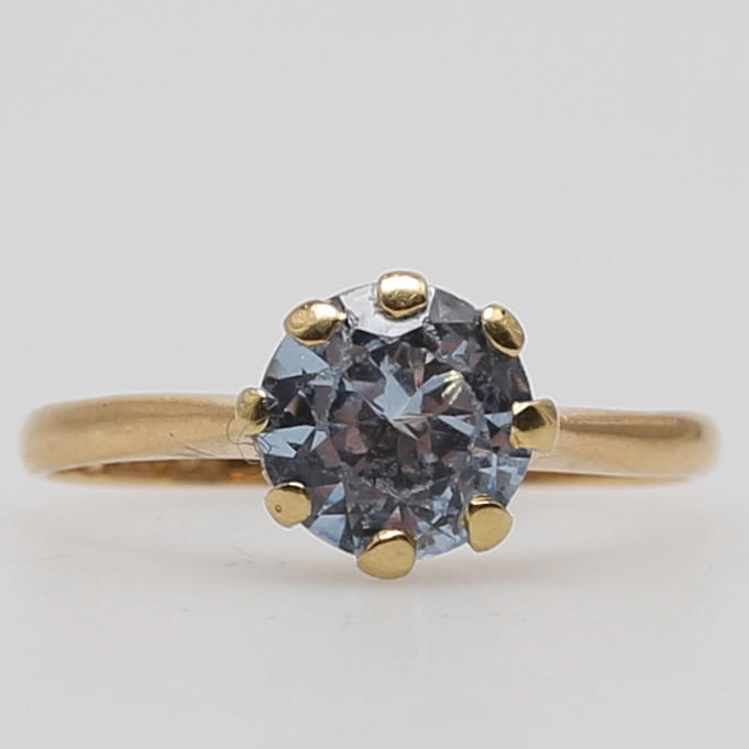 RING i 18K gulguld besatt med blå sten?, Edlunds Silvervarufabrik Ab, 1941, Stockholm.