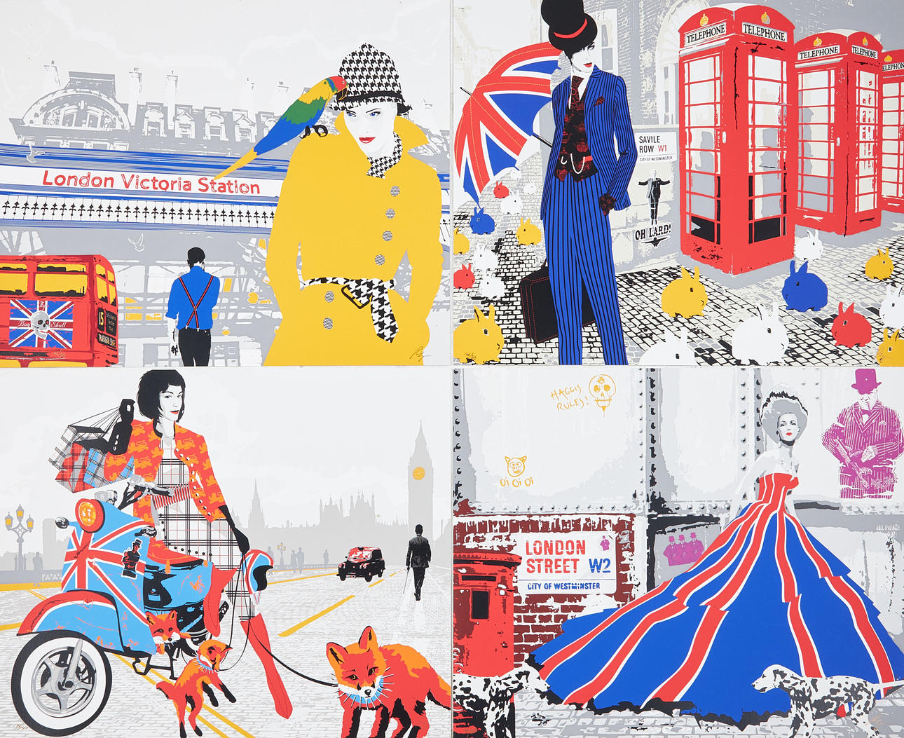 RICHARD RYAN. "London by Ryan", Folder with 4 graphic sheets (silkscreen), signed and numbered 146/750.