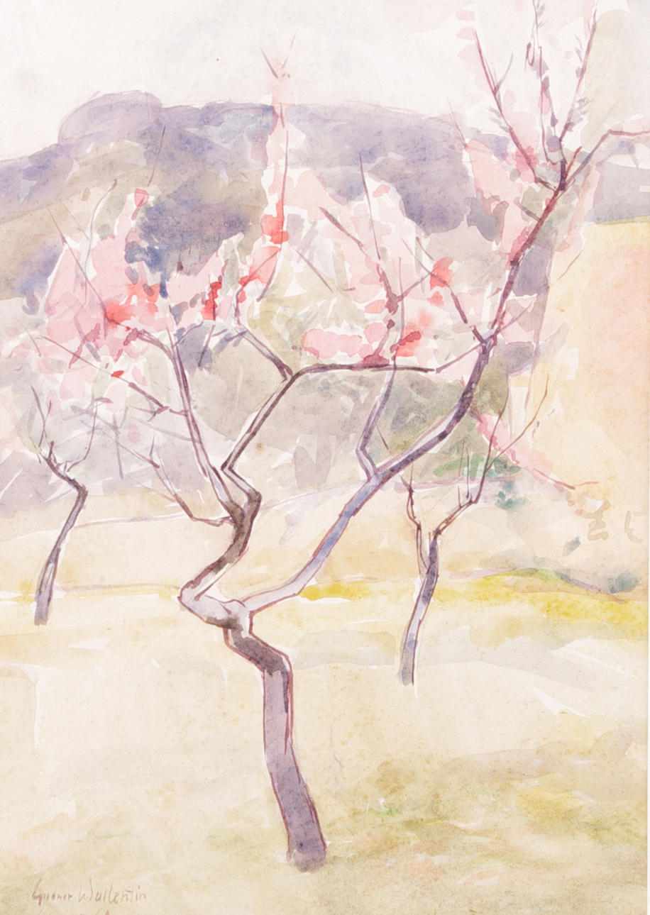 GUNNAR WALLENTIN. Blommande träd, akvarell, signerad -62.