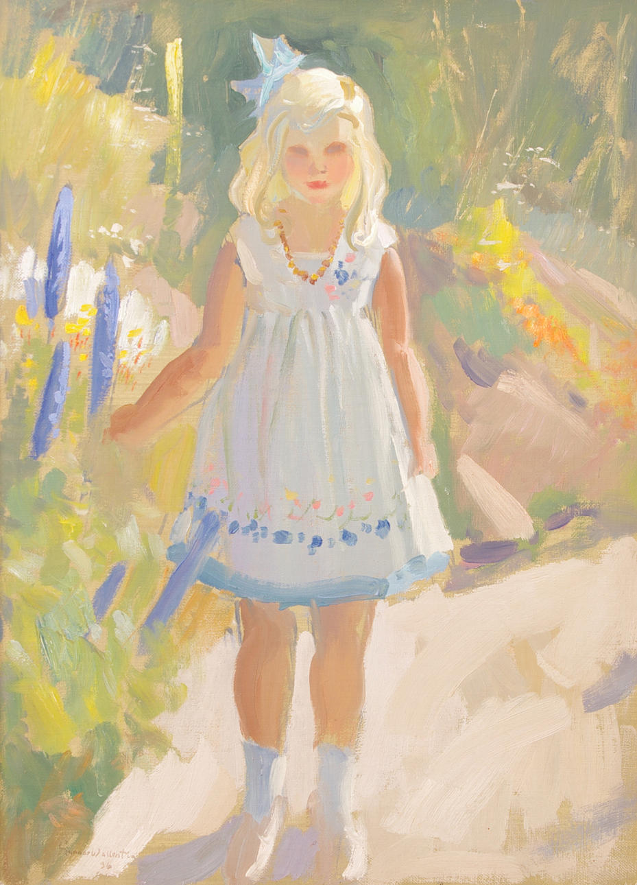 GUNNAR WALLENTIN. Flicka, olja på duk, signerad 36.