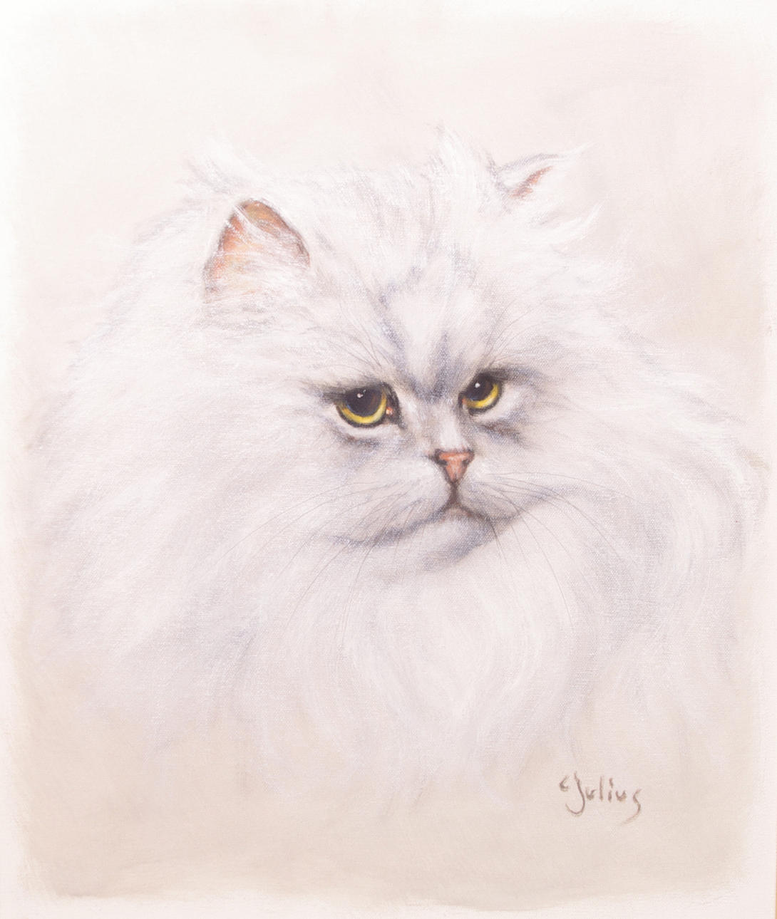 CARL JULIUS. Katt, olja på duk, signerad Julius.