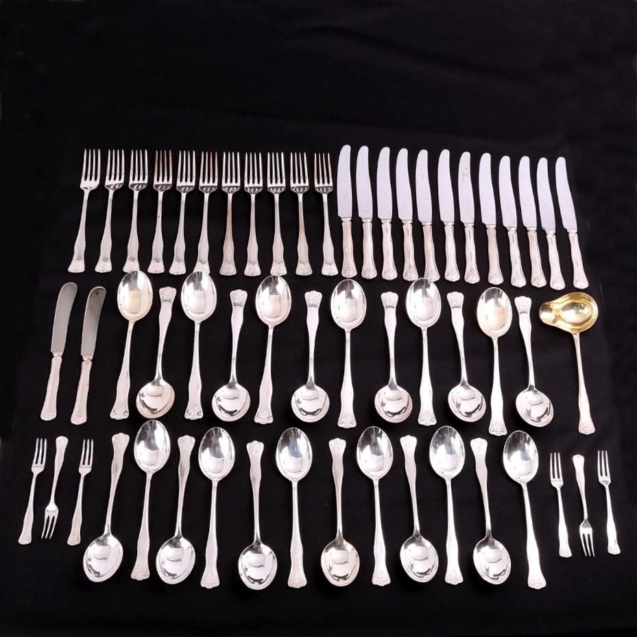 BESTICK, 56 delar, nysilver, 1900-tal.