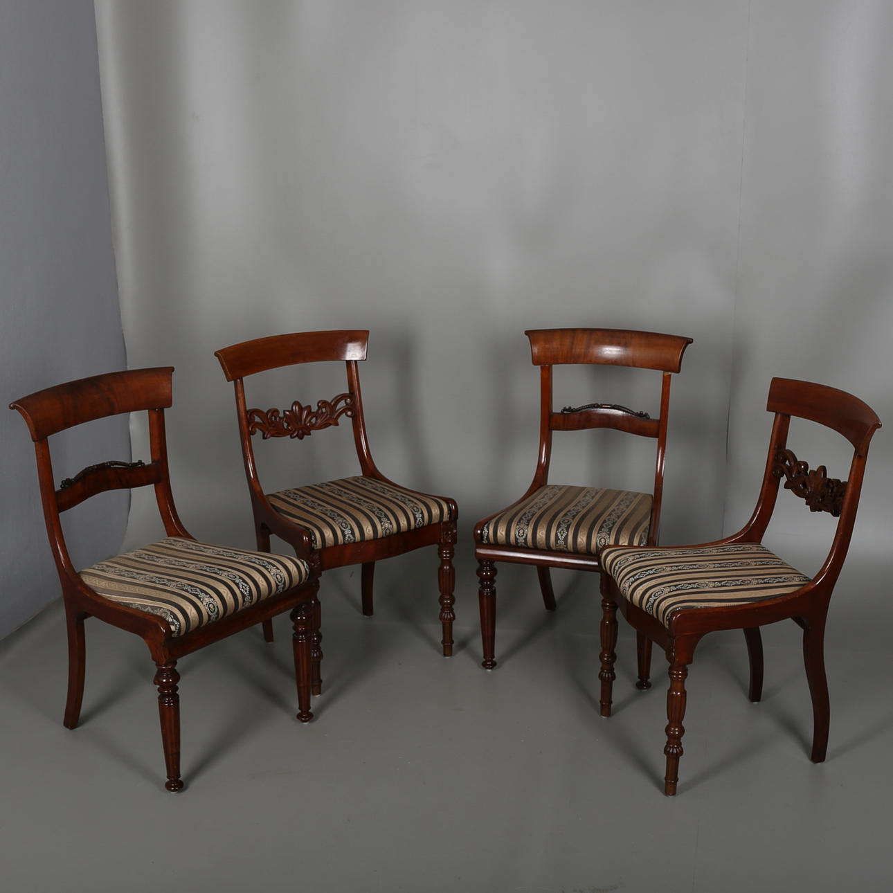 STOLAR i senempire stil, 2 par, snarlika, 1900-tal.