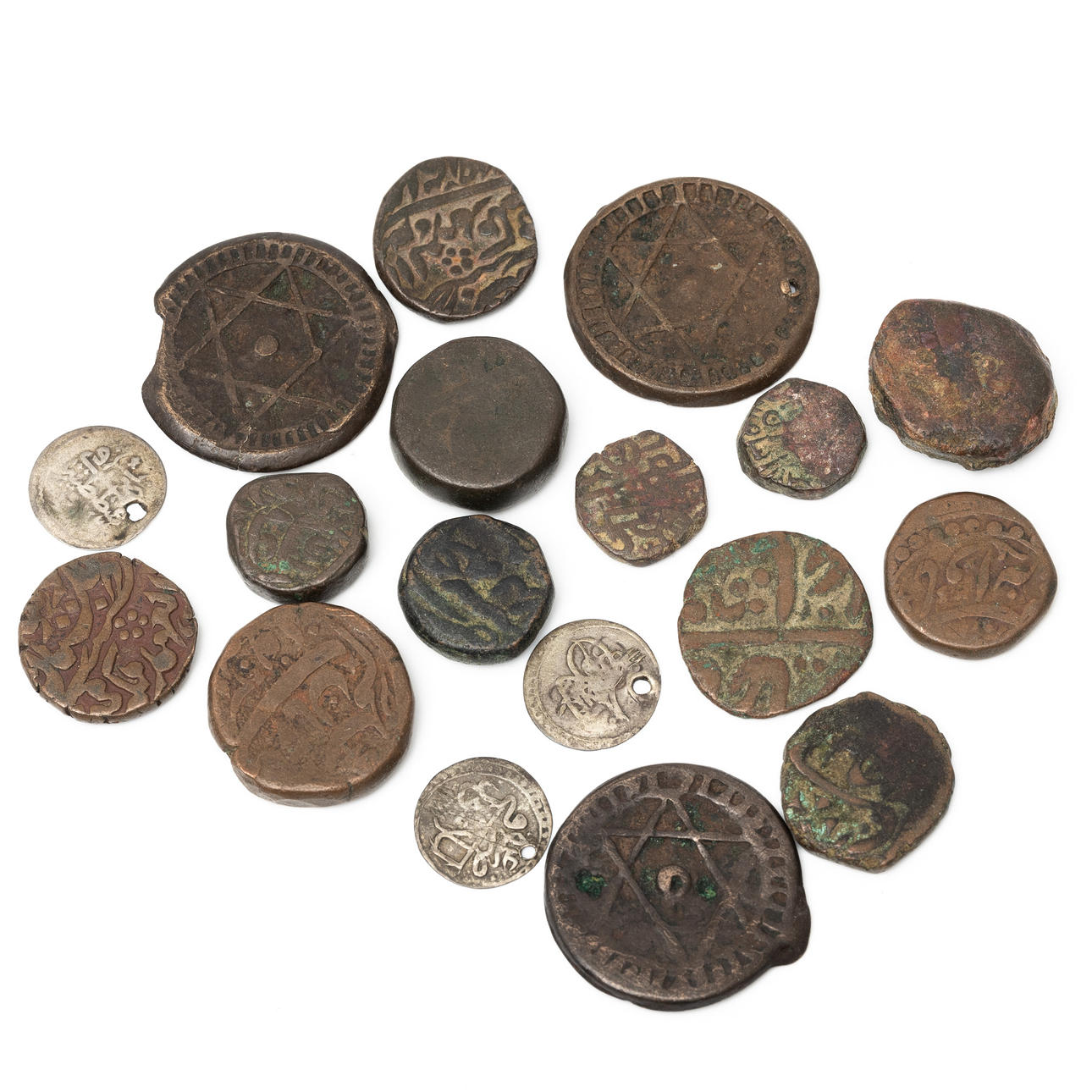 ARABISKA MYNT, en mindre samling, brons respektive silver.