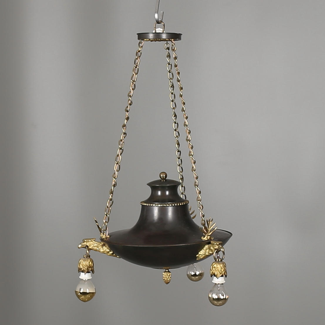 TAKAMPEL, 3 ljusarmar, empirstil, 1900-tal.