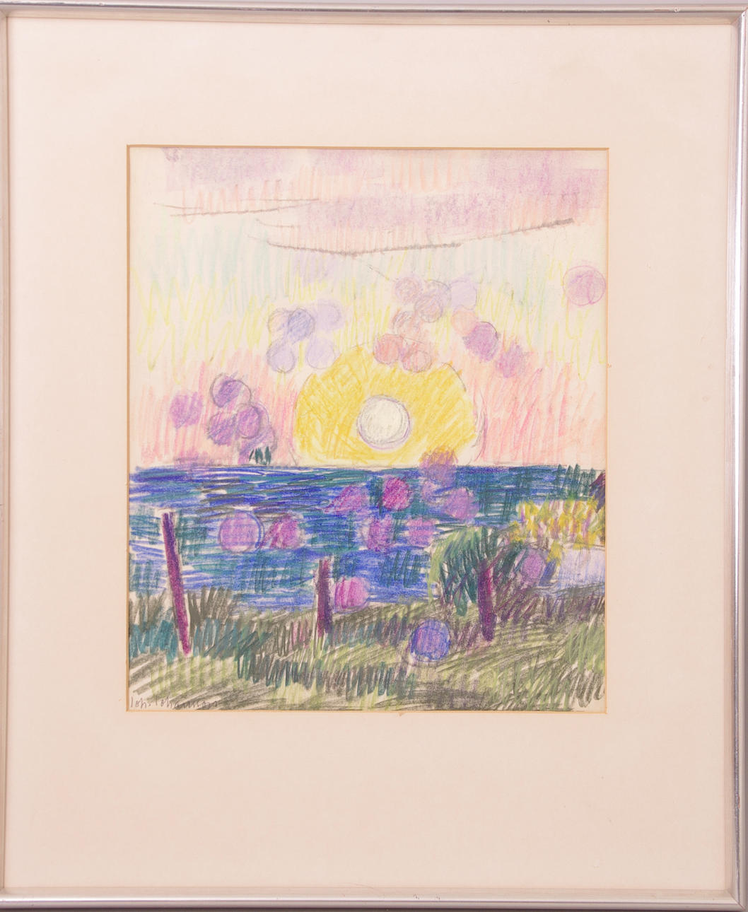 JOHAN JOHANSSON. Landskap, teckning, signerad Joh. Johansson.