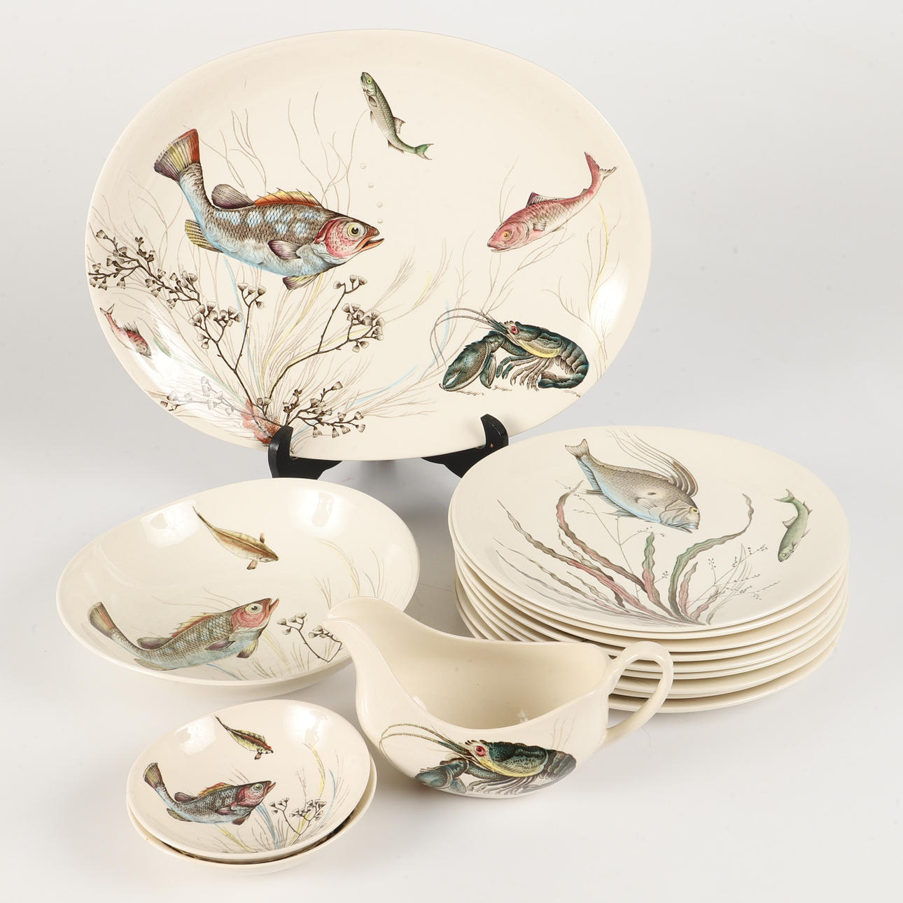 FISKSERVIS, 14 delar, Johnson Bros, England.