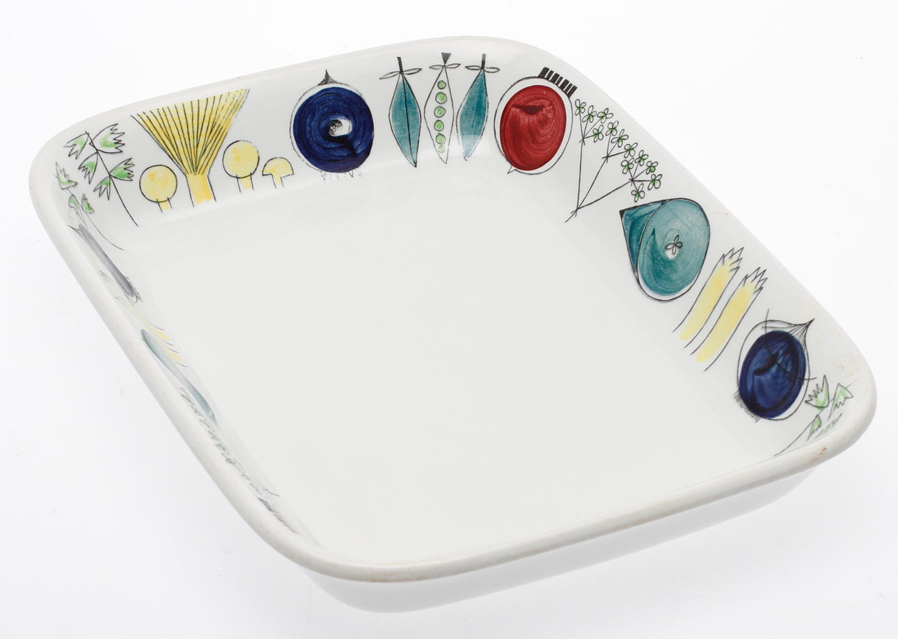 UPPLÄGGNINGSFAT, flintgods, "Picknick", Marianne Westman, Rörstrand.