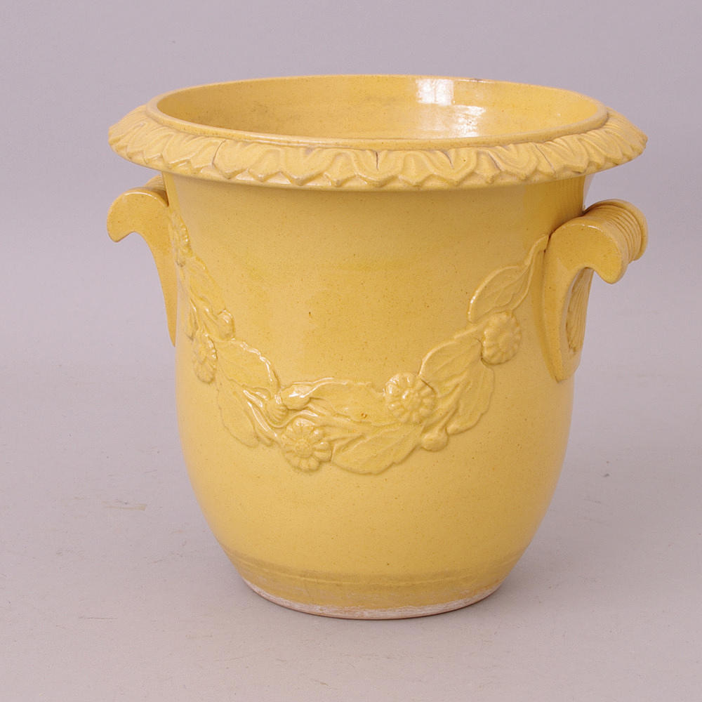 KRUKA, Anders Persson, gul keramik, Höganäs, 1800-tal.