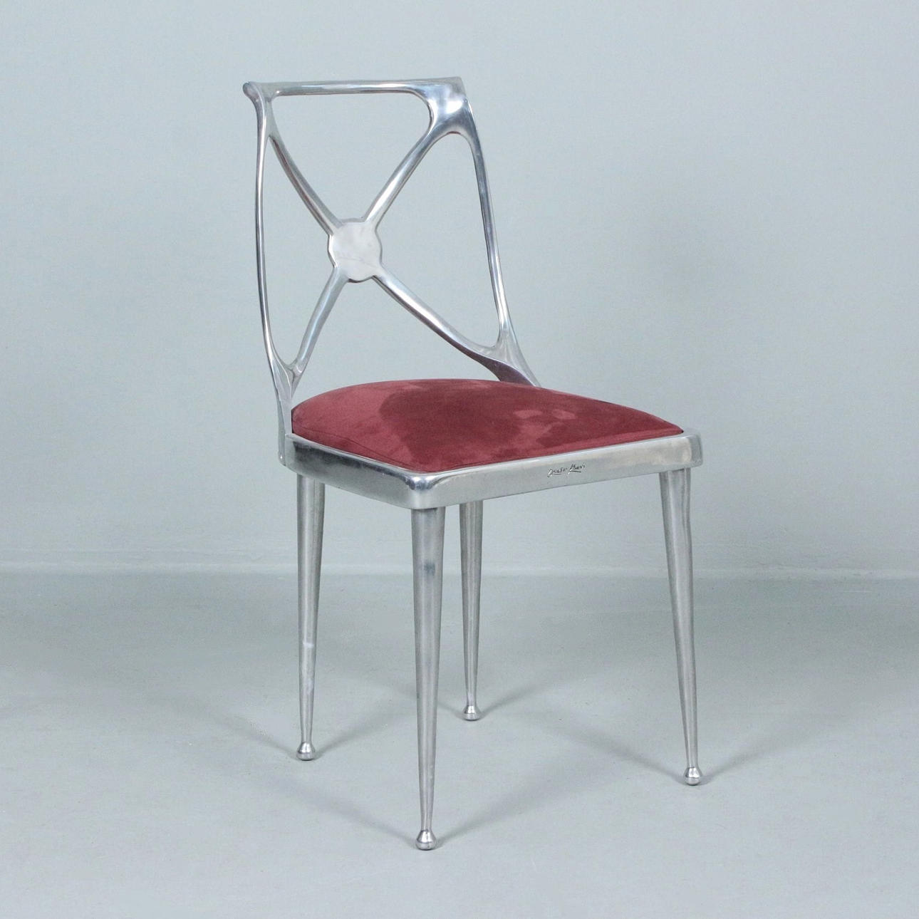 QUASAR KHANH. Cast aluminum sculptural chair, 1960s. Furniture