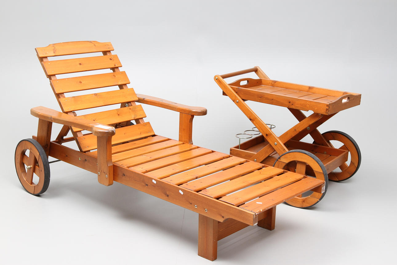 DÄCKSTOL SAMT SERVERINGSVAGN, 2 delar, Hillerstorp.