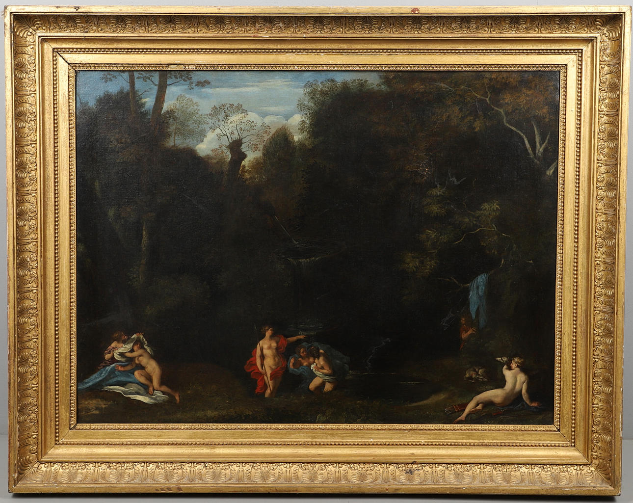 FOLLOWER OF ANDREA LOCATELLI (1695-1741). DIANA AND HER NYMPHS SURPRISED BY ACTAEON.