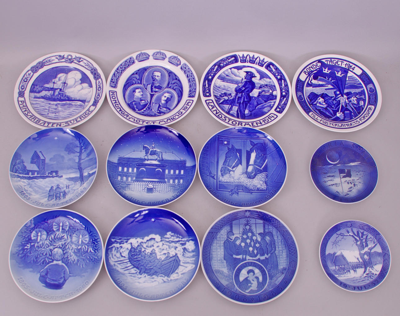 SAMLARTALLRIKAR, 12 stycken, Royal Copenhagen, Rörstrand samt Bing & Gröndal.
