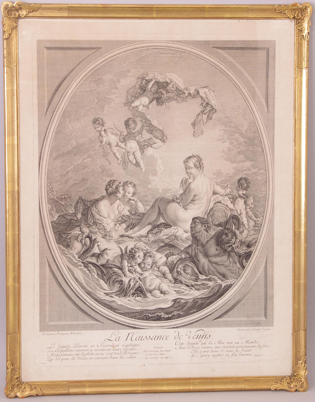 FRANCOIS BOCHER EFTER CLAUDE DUFLOS, kopparstick, 1700-tal.