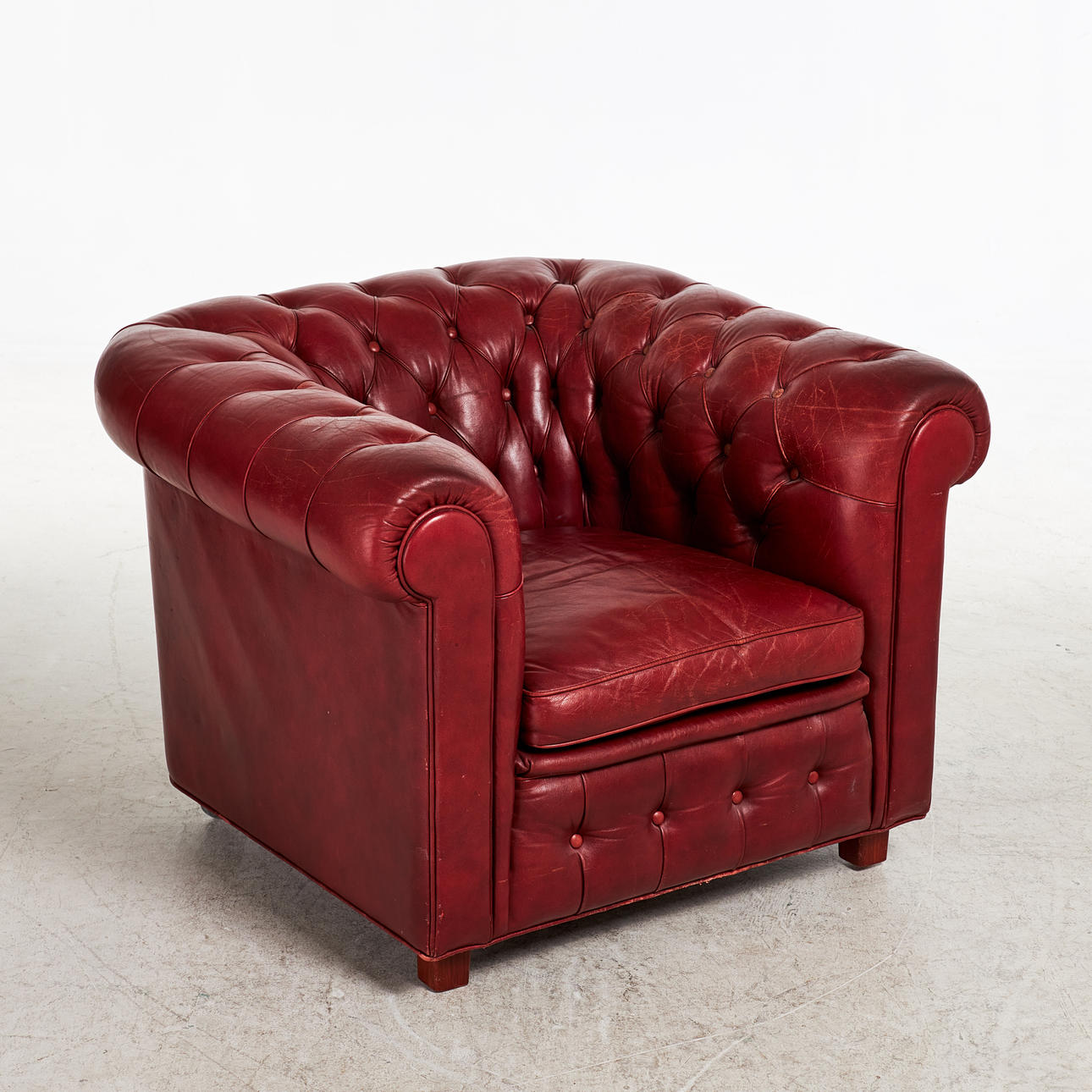 ARNE NORELL. Fåtölj, Chesterfield-modell, Norell Möbler, formgiven 1970 ...