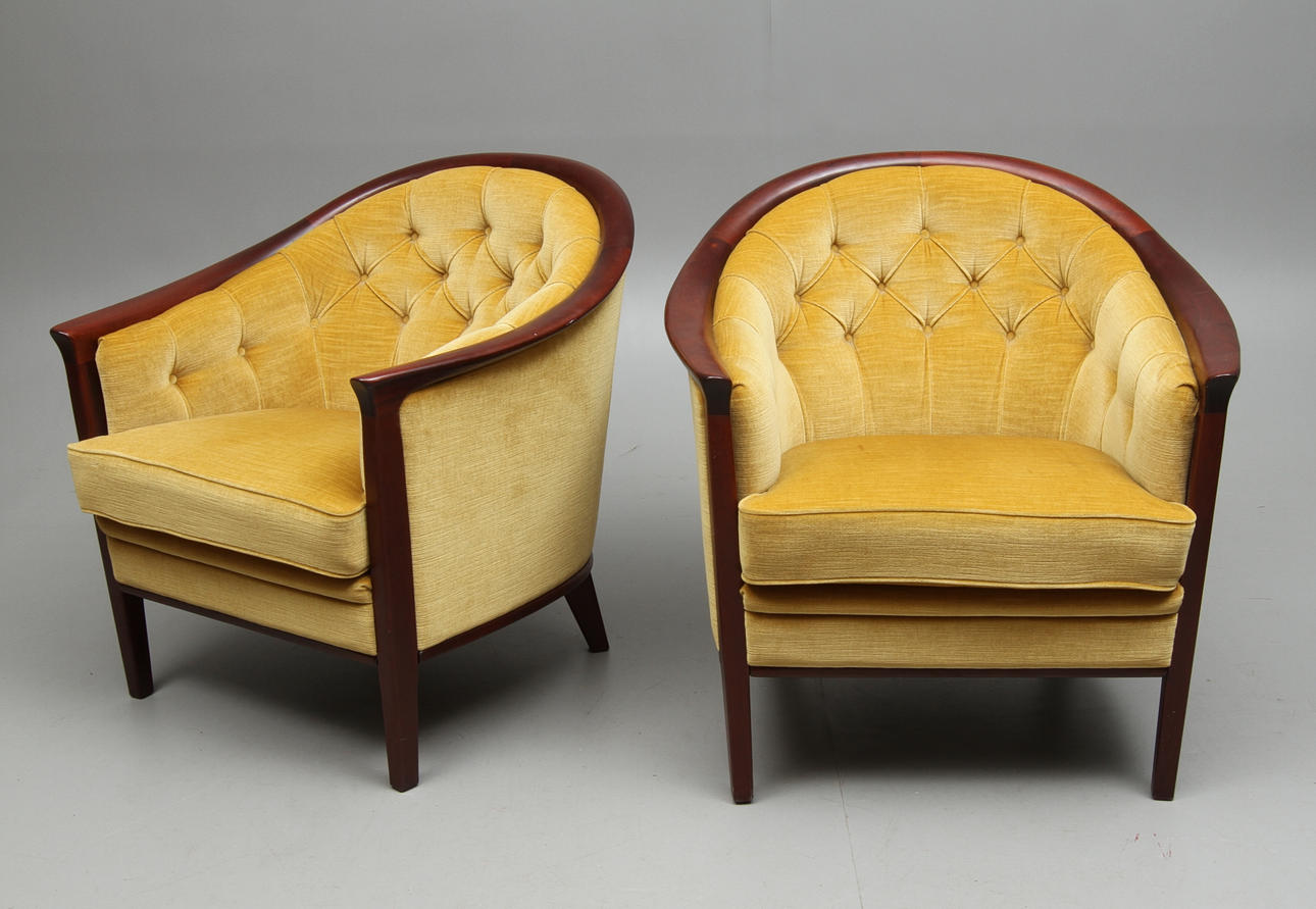 FÅTÖLJER, ett par, troligen Bröderna Andersson, Eknässjön.