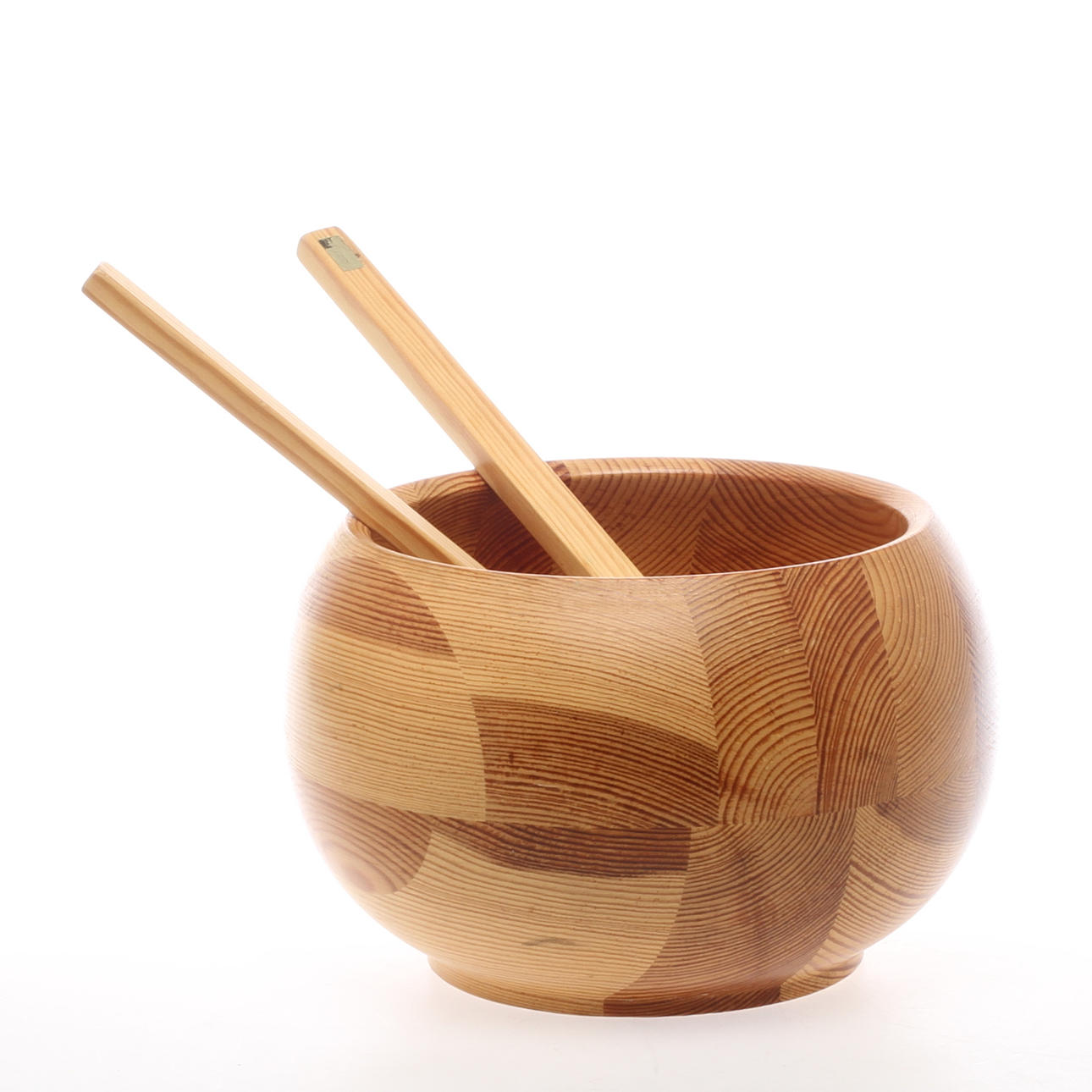 SKÅL samt BESTICK, 3 delar, trä, Sandbergs, Nora, Sverige, 1900-talets andra hälft.