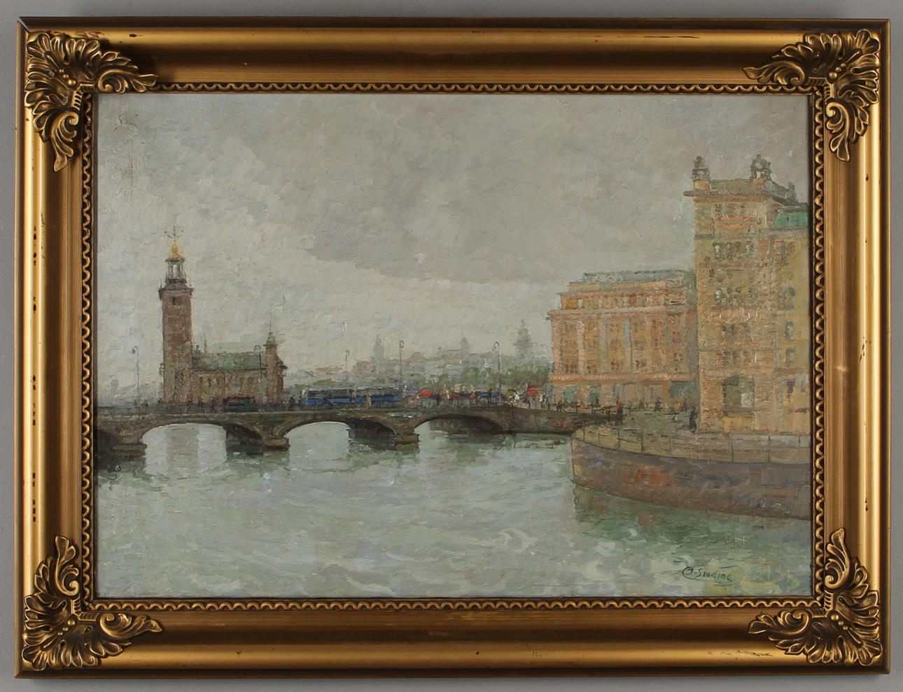 JENS SINDING CHRISTENSEN. Stockholmsmotiv, olja på duk, signerad.