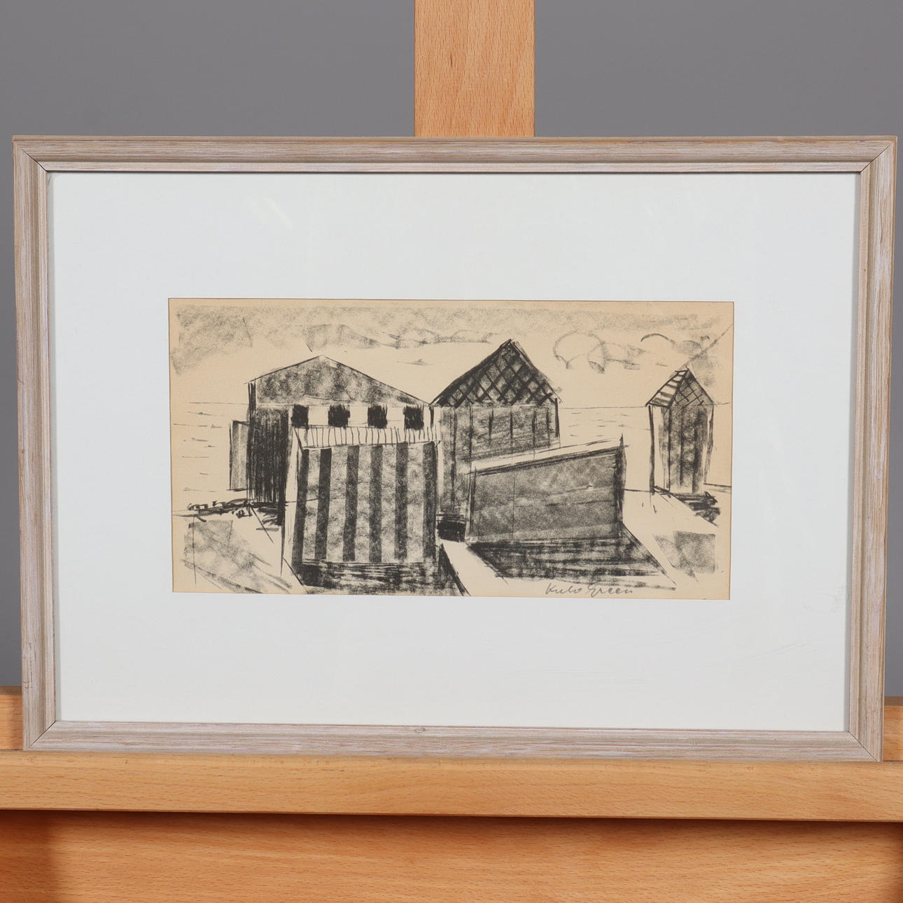 KULO GREEN. TEGNING, blyant, signeret.