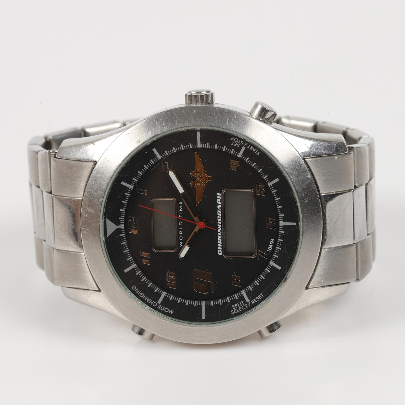 UHR, SAS World Time Chronograph, Stahl.