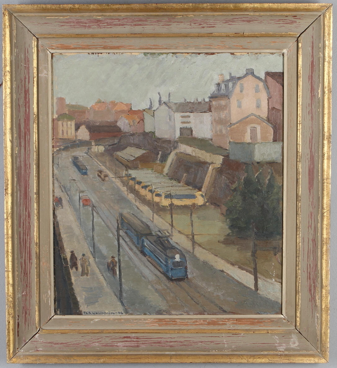 THURE SIGURD WAHLSTRÖM. Katarinavägen, olja på pannå, signerad och daterad -46.