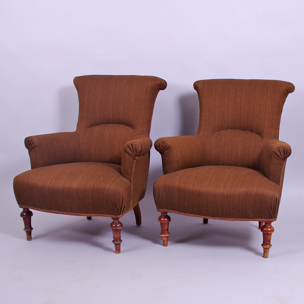 FÅTÖLJER, 1 par, 1880-tal.