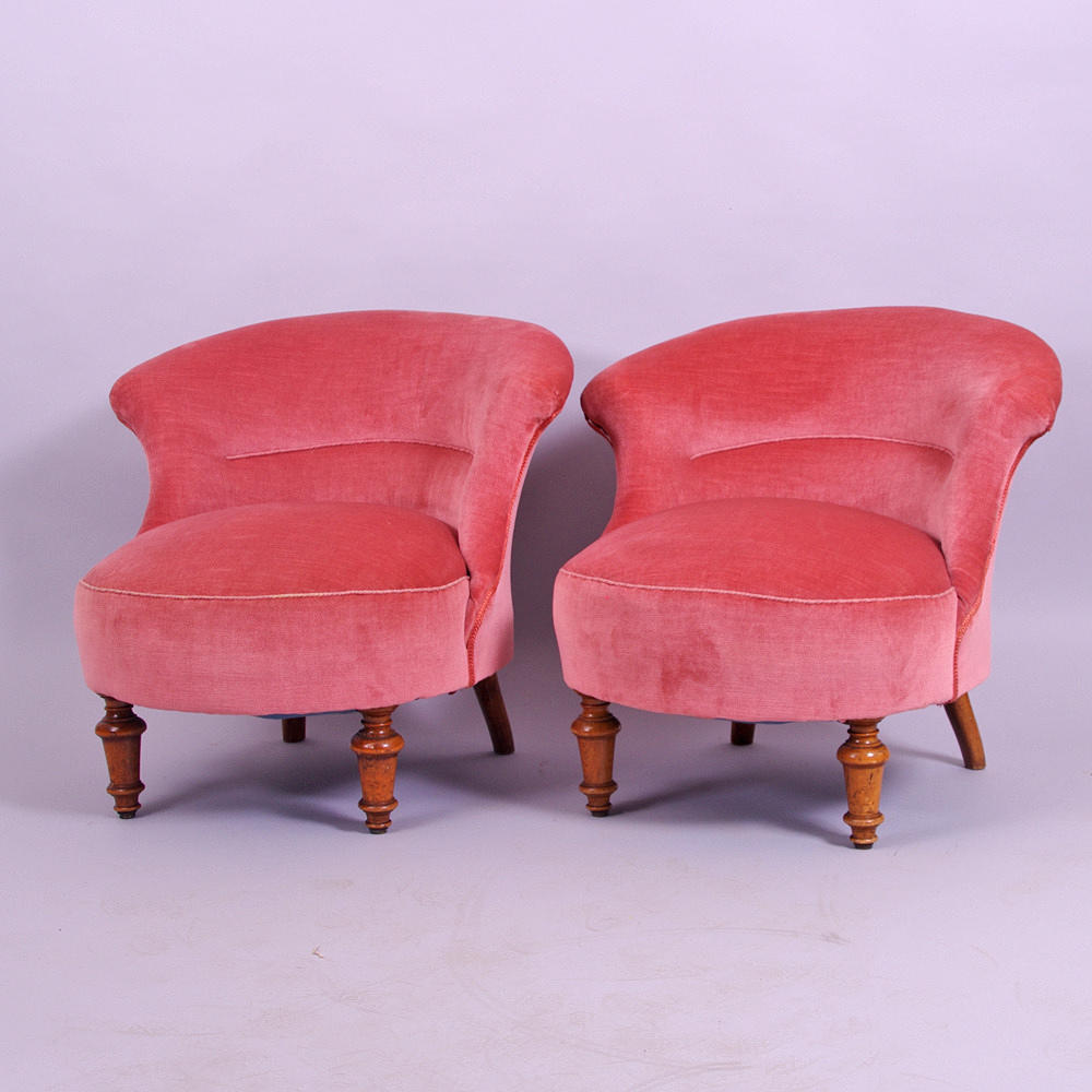 FÅTÖLJER, 1 par, sent 1800-tal.