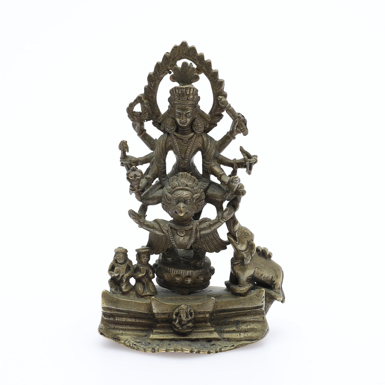 GARUDA AND VISHNU DEVICE, Nepal, yellow bronze alloy, probably second ...