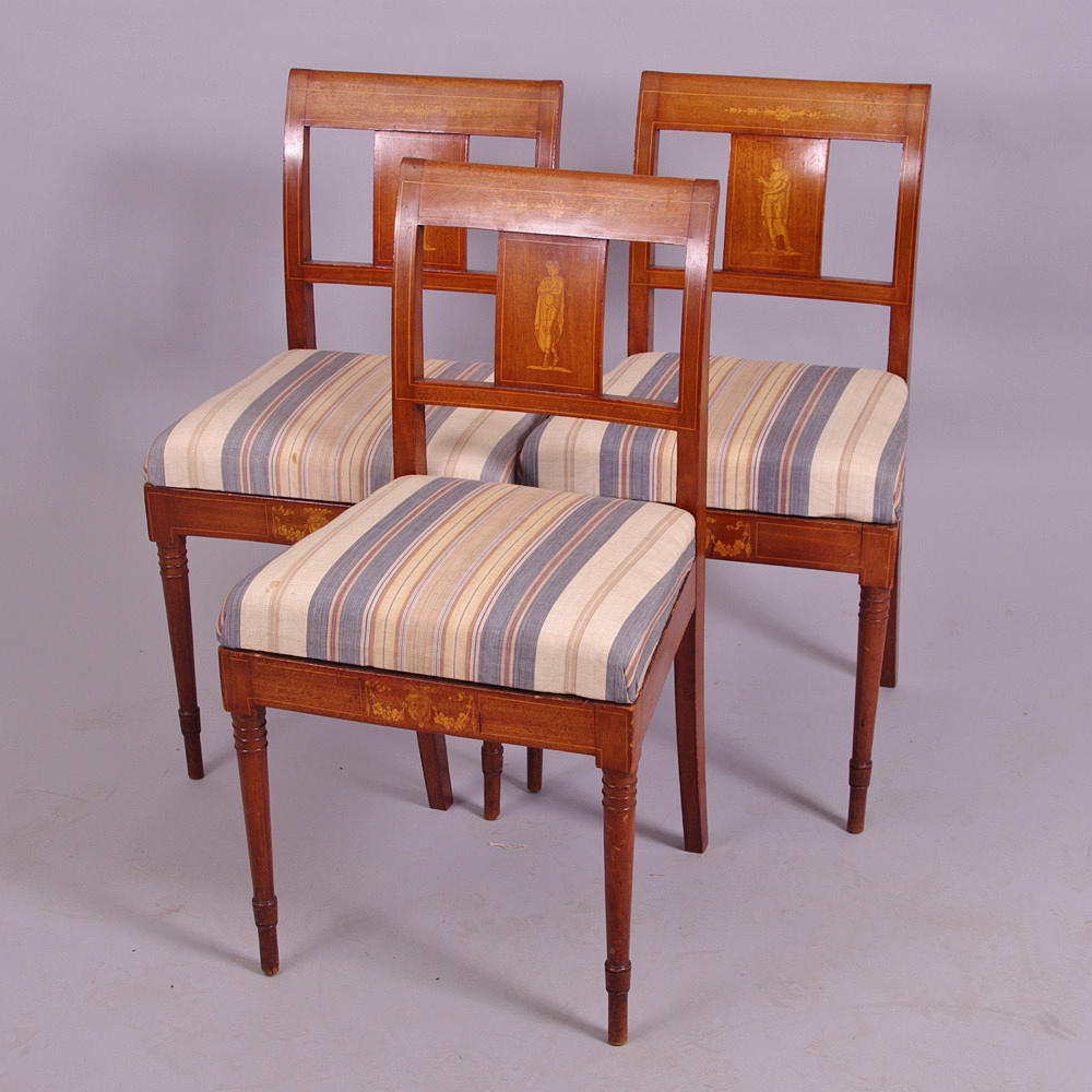 STOLAR, 3 stycken, mahogny, empire.