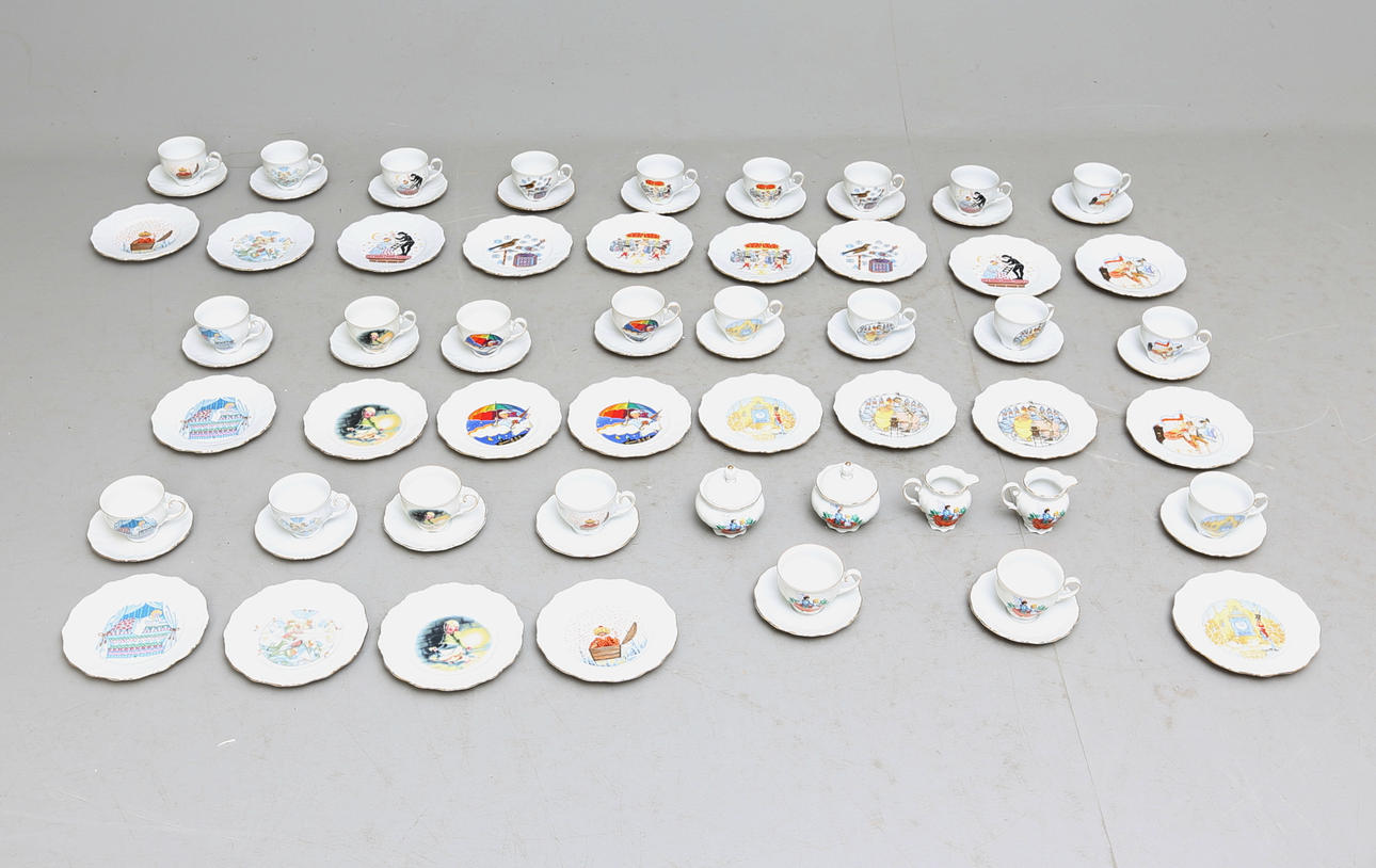 KAFFESERVIS, 74 delar, porslin, HC Andersens Eventyr, 1900-tal.
