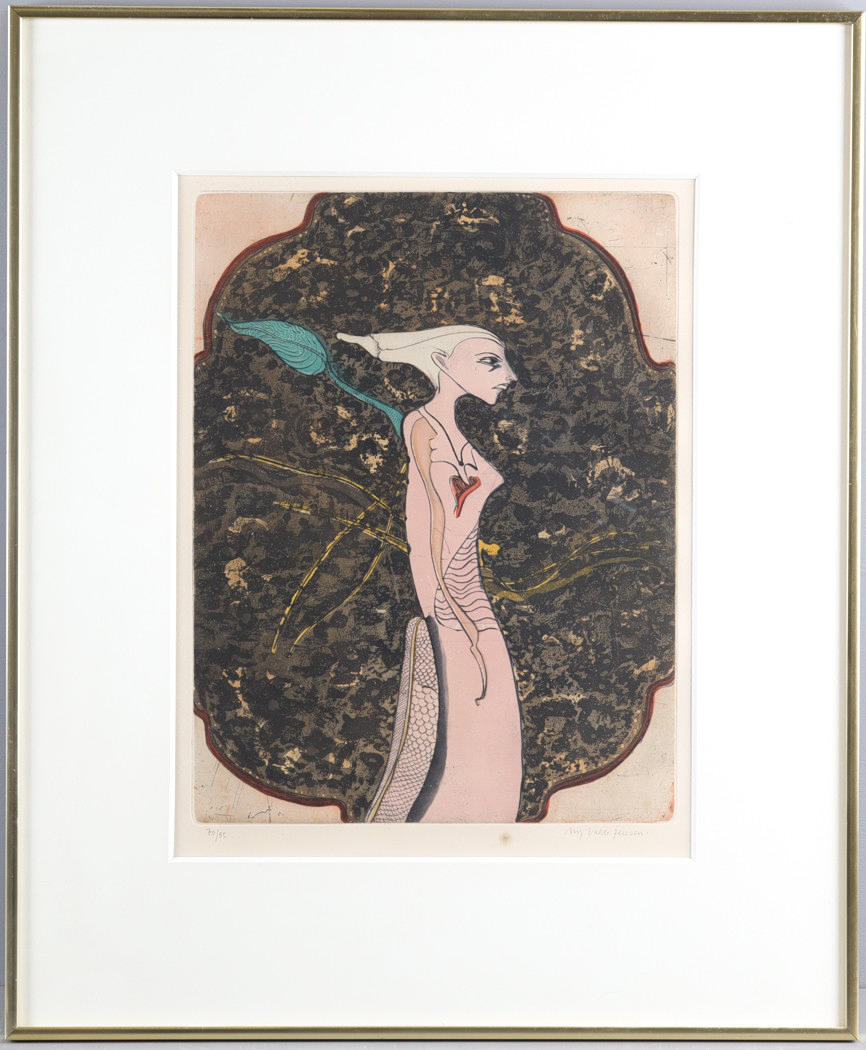 ULF VALDE JENSEN (1945 ). Composition, color etching.
