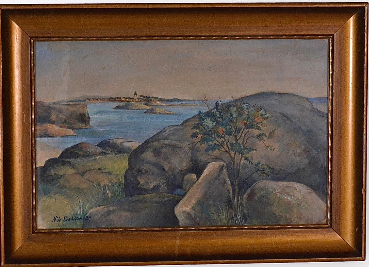 NILS BOHLIN. Akvarell.