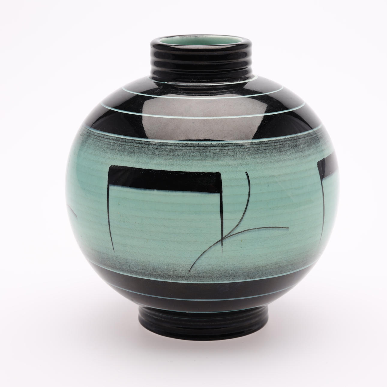 ILSE CLAESSON. VASE, flintware, art deco, Rörstrand. 20th century.